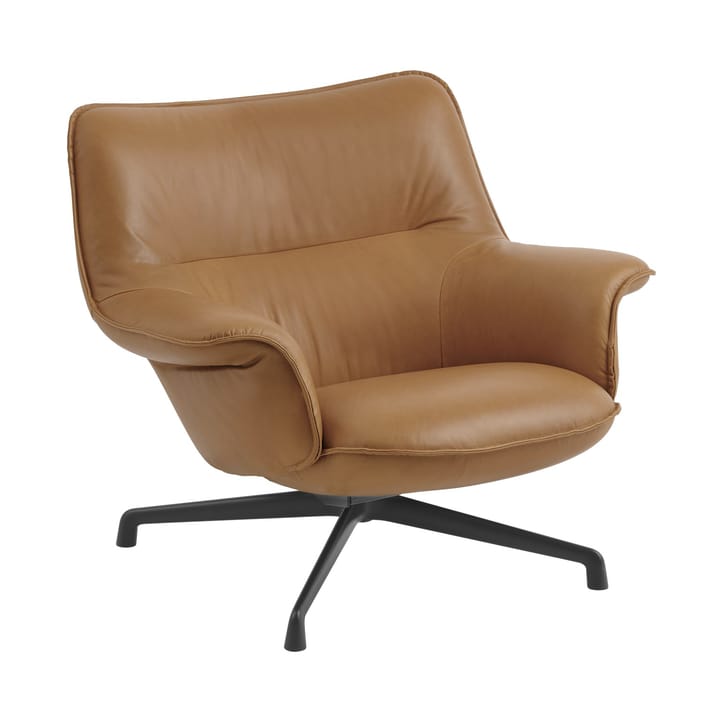 Doze fåtölj låg swivel base - Refine leather cognac-black - Muuto