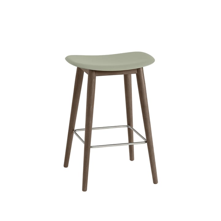 Fiber Bar Stool barpall 75 cm - Dusty green-stained d.brown - Muuto