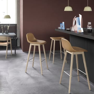 Fiber Bar Stool barpall 75 cm - Dusty green-stained d.brown - Muuto