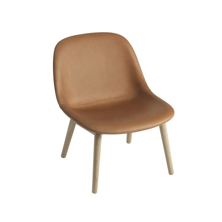 Fiber Lounge stol med ekben - Refine leather cognac - Muuto