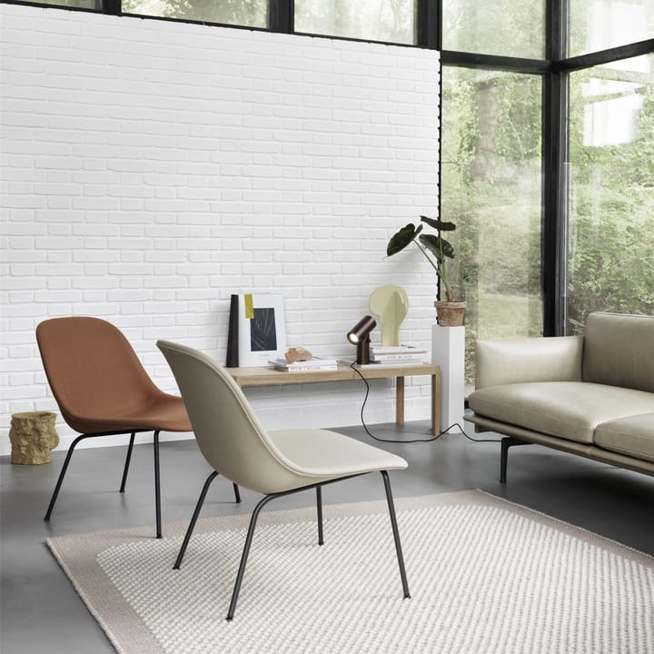 Fiber Lounge stol med stålben, Steelcut Trio 236-Anthracite Muuto