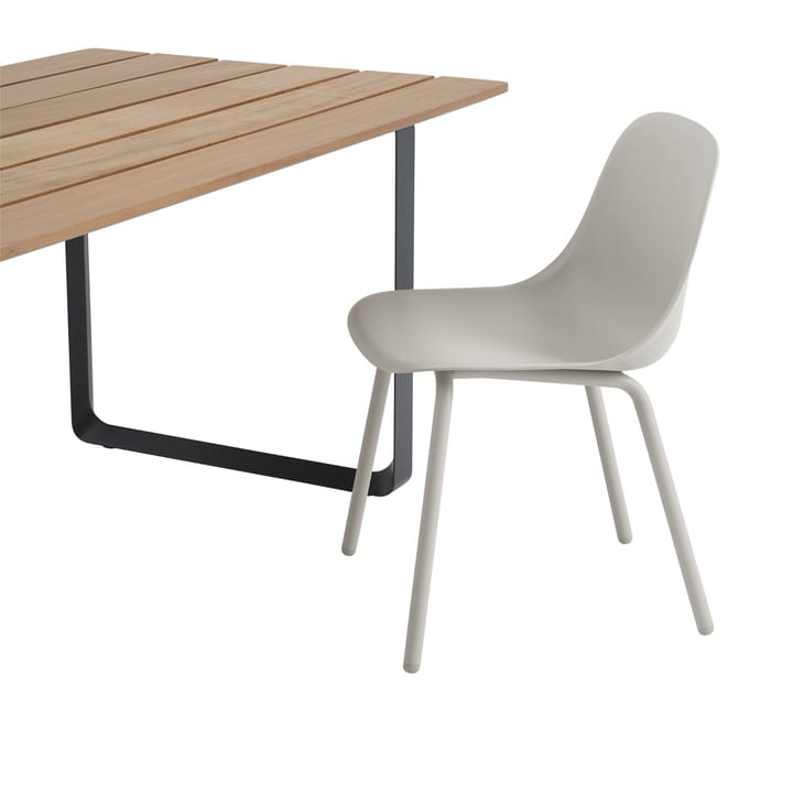 Fiber Outdoor side chair stol med stålben, Grey Muuto