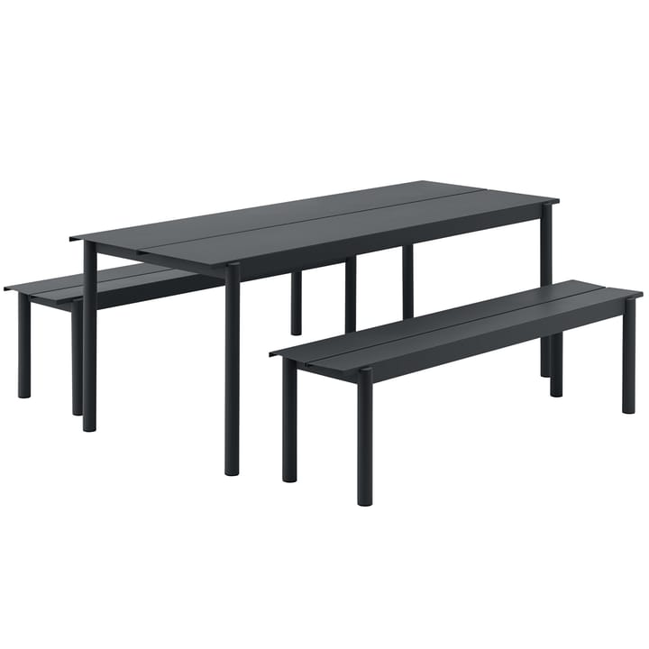 Linear Steel bord 200x75 cm - Black - Muuto