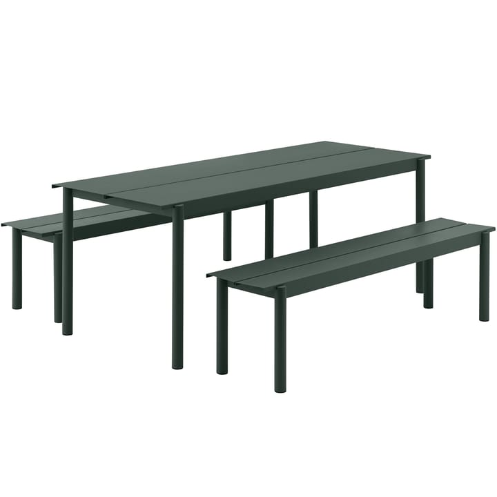 Linear Steel bord 200x75 cm, Dark green Muuto