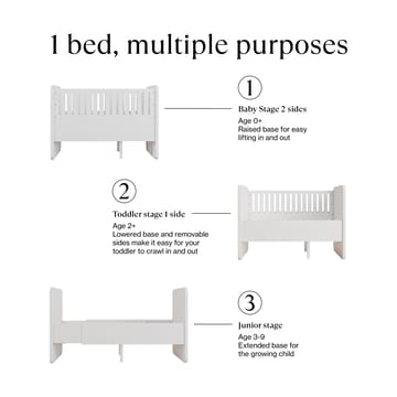 Form baby & juniorsäng 166x77,5x87 cm - Ek - Nofred