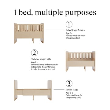 Form baby & juniorsäng 166x77,5x87 cm - Vit - Nofred