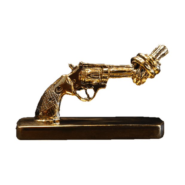 Knotted Gun mini 7 cm - Brons - Non Violence