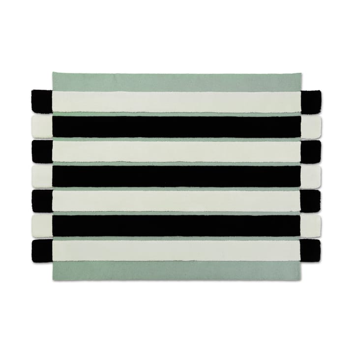 ODC Segment Rug Collection Stripe Chess matta - Mint-white-black, 154x200 cm - Ogeborg