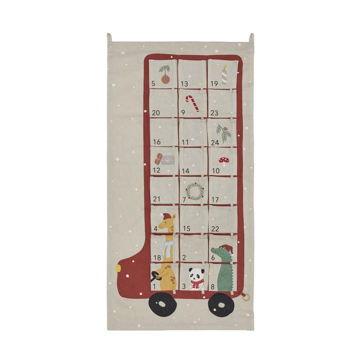 Buss adventskalender 52x104 cm, Clay-red OYOY