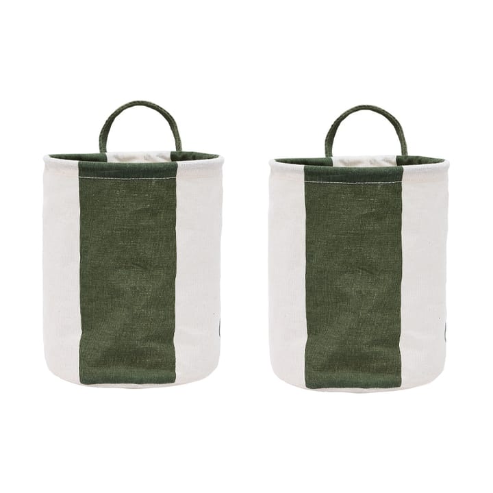 Kara förvaringskorg small 22xØ18 cm 2-pack - Dark Green - OYOY