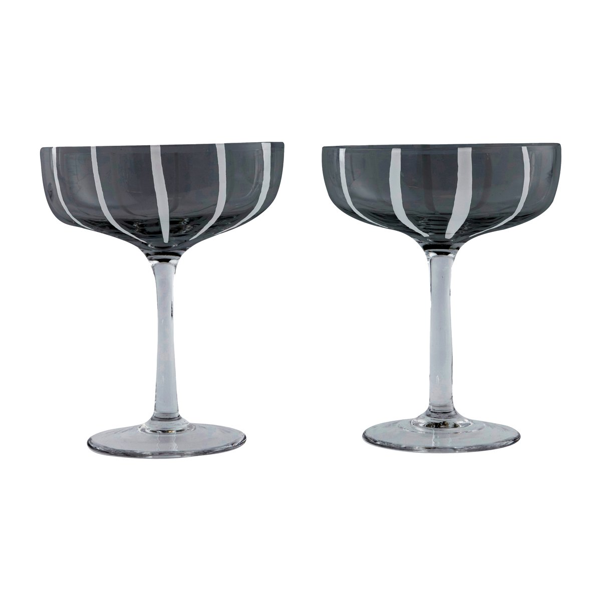 OYOY Mizu coupe champagneglas 2-pack Grey-white | Skandinavisk Design | Champagneglas | Grå