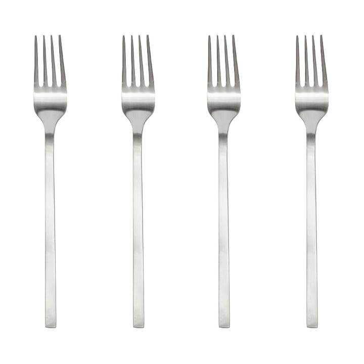 Yuka gaffel 4-pack - Brushed Steel - OYOY