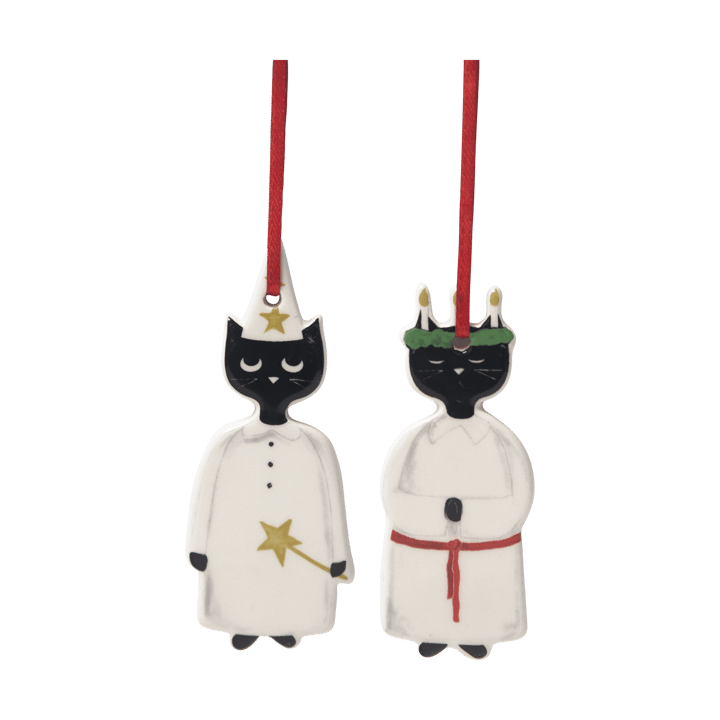 Christmas cats julhänge 2 delar - Svart-vit - Pluto Design