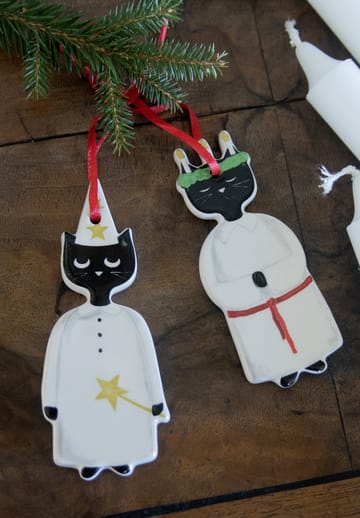 Christmas cats julhänge 2 delar - Svart-vit - Pluto Design