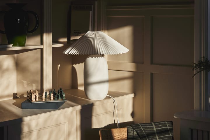 Boulder bordslampa 48 cm white-pleated white, Lampfot Scandi Living