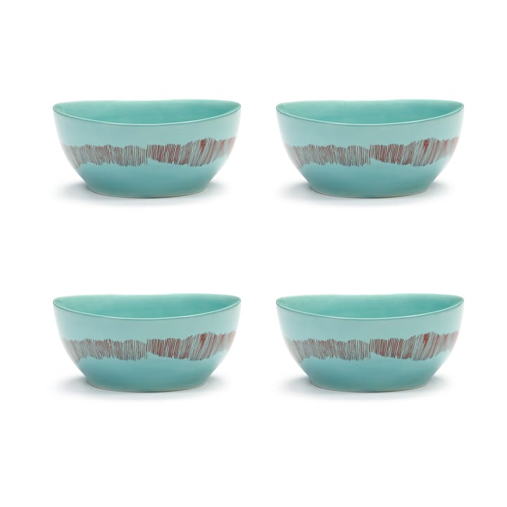 Ottolenghi Feast skål S Ø15 cm 4-pack - Azure stripes-red - Serax