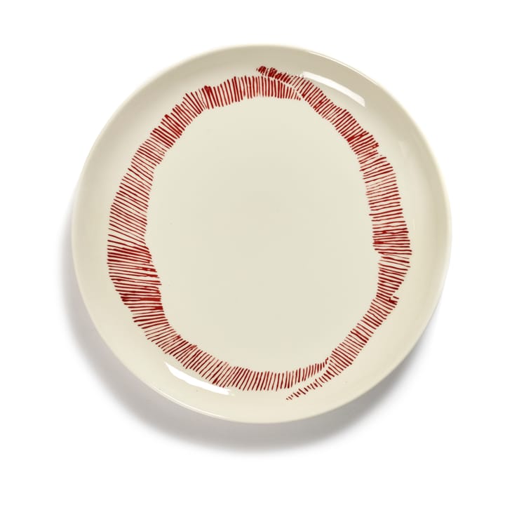 Ottolenghi Feast tallrik M Ø22,5 cm 2-pack - White stripes-red - Serax