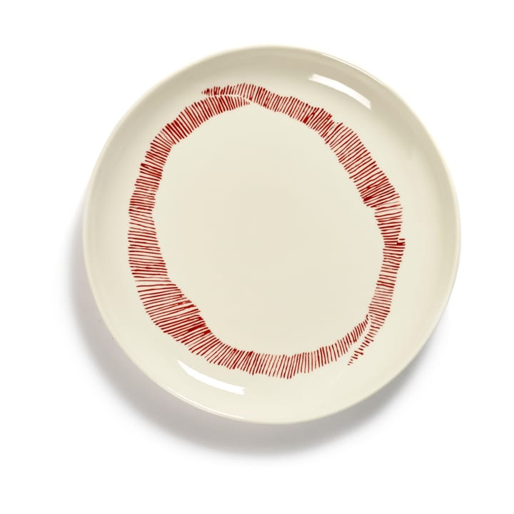 Ottolenghi Feast tallrik S Ø19 cm 2-pack - White stripes-red - Serax