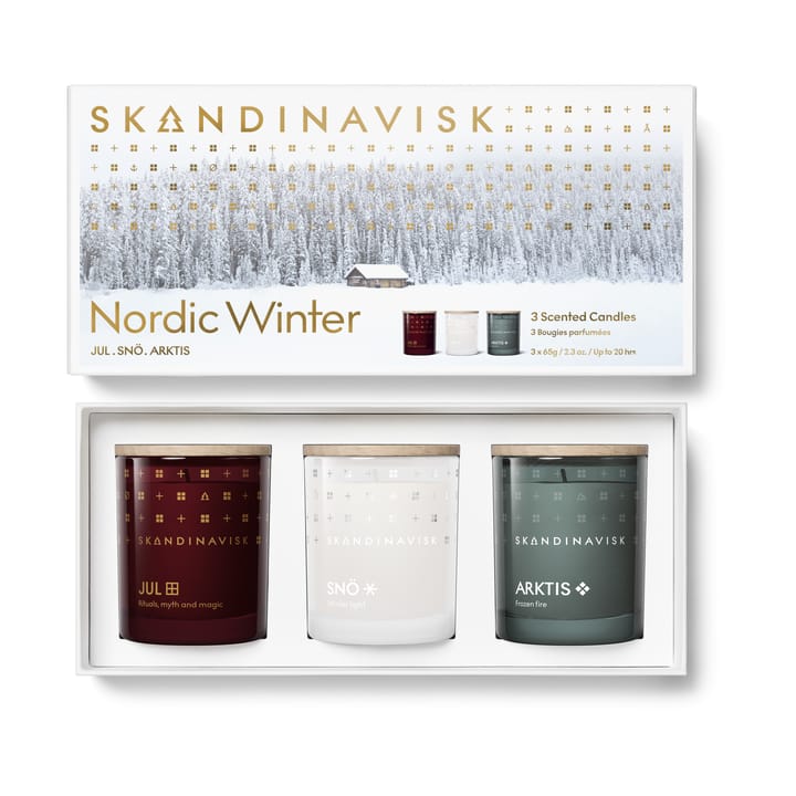 Nordic Winter doftljus gåvoset 3 delar - 65 g - Skandinavisk