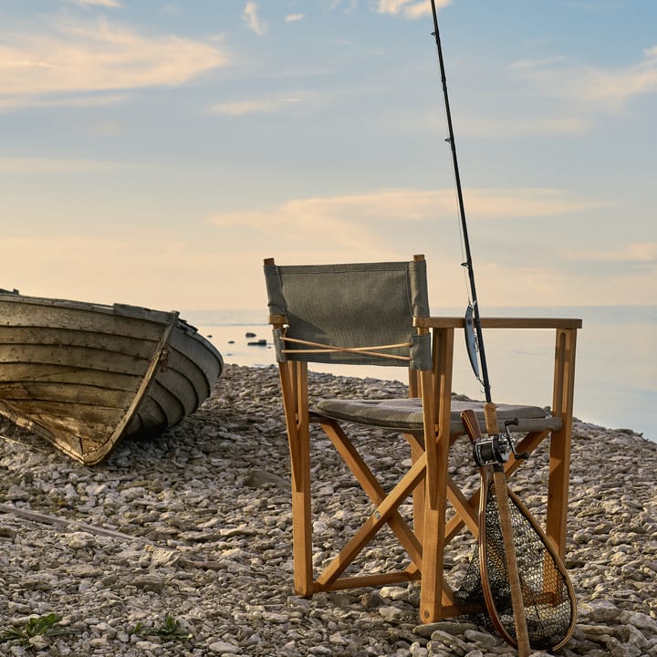 Kryss Lounge karmstol, Agora Nautic white, teak Skargaarden