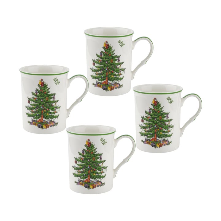 Christmas Tree mugg 34 cl 4-pack - White-green-red - Spode