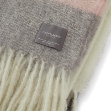 Mohair pläd - Stripe Brown, Black & Rose - Stackelbergs