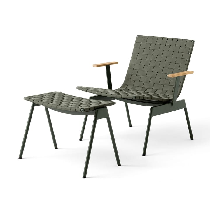 Ville Outdoor AV45 loungestol med armstöd, Bronze green &Tradition