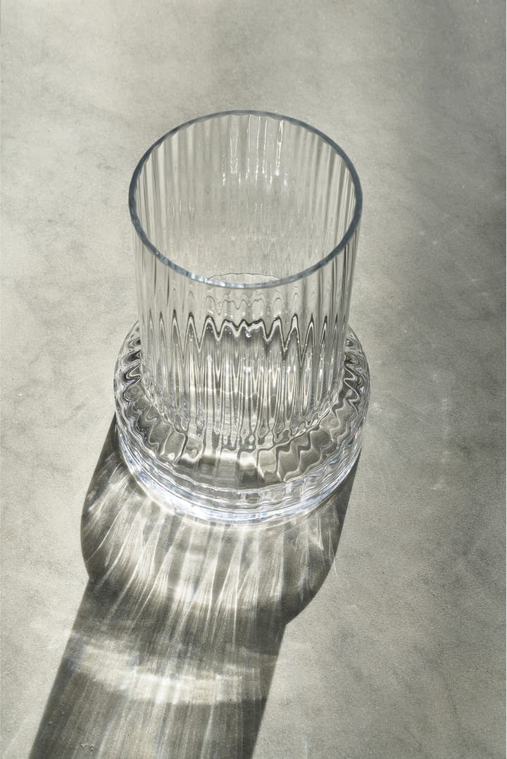 Hvils glasvas räfflad Ø21 cm, Clear Villa Collection