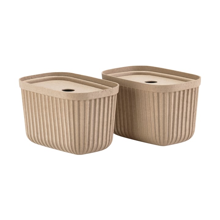 Pulp förvaringsbox 15x23 cm 2-pack, Natural Brown Zone Denmark